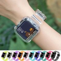 Pita Jernih Casing untuk Apple Watch 8 7 6 SE 5 3 2 Tali Silikon Transparan Lunak untuk Tali Iwatch 40Mm 44Mm 42MM 41MM 45MM 49MM