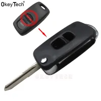 Okeytech ตัว Kunci Remote Mobil พับได้2ปุ่มแบบเปลี่ยนได้สำหรับ Mazda 3 5 6 Mpv ฝาครอบเคส Cx-5ใบมีดตัด