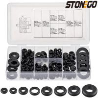 STONEGO 180Pcs/Box Rubber Grommet Assortment Kit Rubber Hole Grommet O Ring Set 1/4 5/16 3/8 7/16 1/2 5/8 7/8 1