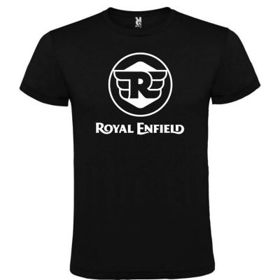 เสื้อยืดผ้าฝ้าย 100% พิมพ์ลายโลโก้ roly royal enfield สีดํา สําหรับผู้ชาย ไซซ์ S-5XL