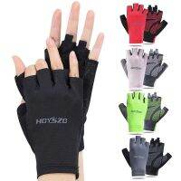 ✖ Outdoor Camping รถจักรยานยนต์ GYM Fitness ถุงมือลื่นถุงมือ Unisex กันกระแทก Fingerless ถุงมืออุปกรณ์ขี่จักรยานฤดูร้อน