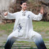 ต่อสู้เพื่อความสง่างาม Tai Chi หญิง 2023 ใหม่หรูหราสามชิ้นเครื่องแต่งกายการแข่งขันระดับไฮเอนด์ชายสไตล์จีนฤดูร้อน