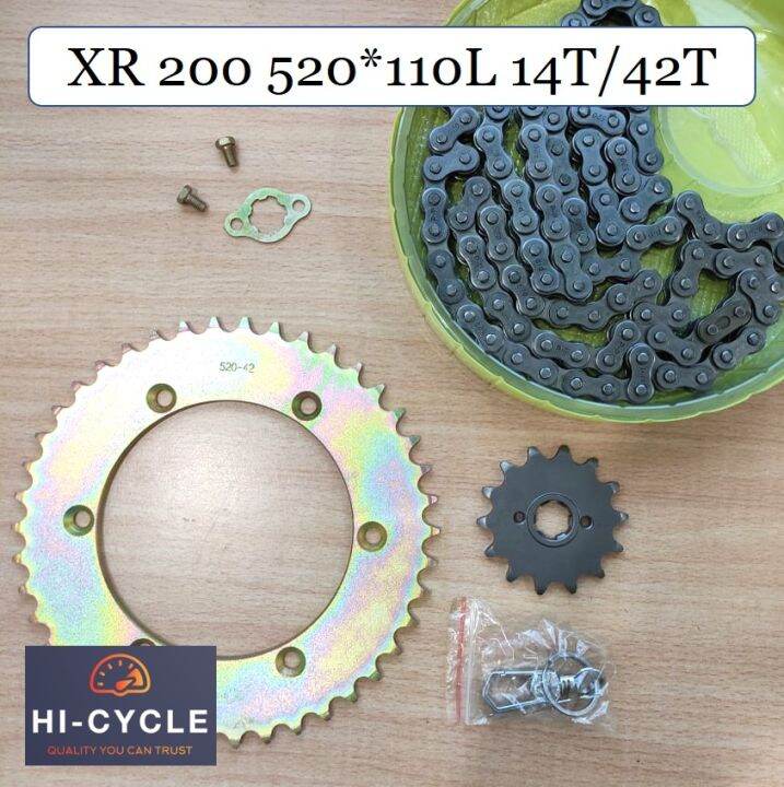 Honda XR 200 Chain and Sprocket Set 14/42 Lazada PH
