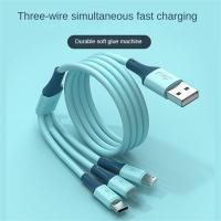 Data Line 3 In 1 Cable For Samsung IPhone Xiaomi Type-c Mobile Phone Multi-function Fast USB One Dragging Three Data Charge Cord