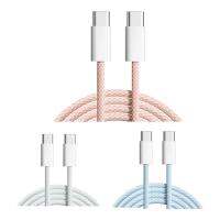 USB C Braided Cable 480Mbps Fast Charging Cord for 15 Pro/15/15 Pro Max 3A Data Cord Current Auto Adjustable Tablets Cord natural