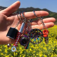 [HOT] Mini Turbo Turbocharger Keychain Spinning Turbine Key Chain Ring Keyring Keyfob Car Keyring Car Interior AccessoriesTH