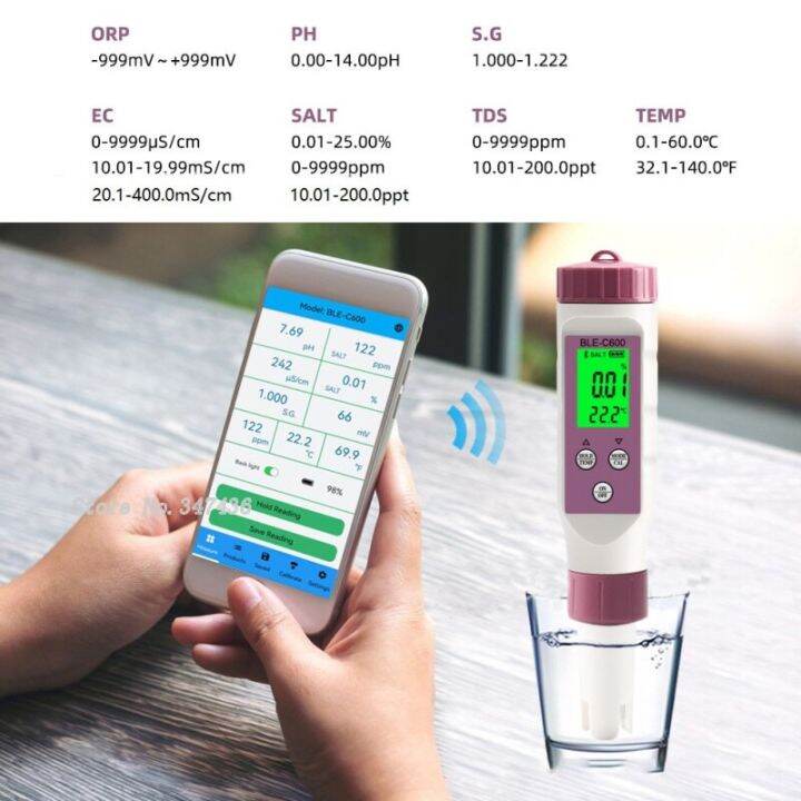 7-in-1-ph-tds-ec-orp-salinity-s-g-temperature-c-600-water-quality-tester-for-drinking-water-aquariums-ph-meter-with-bluetooth