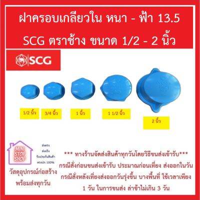 PVC SCG ฝาครอบเกลียวใน หนา - ฟ้า SCG มีขนาด 1/2" 3/4" 1" 1 1/2" 2" ***ส่งด่วนทุกวัน