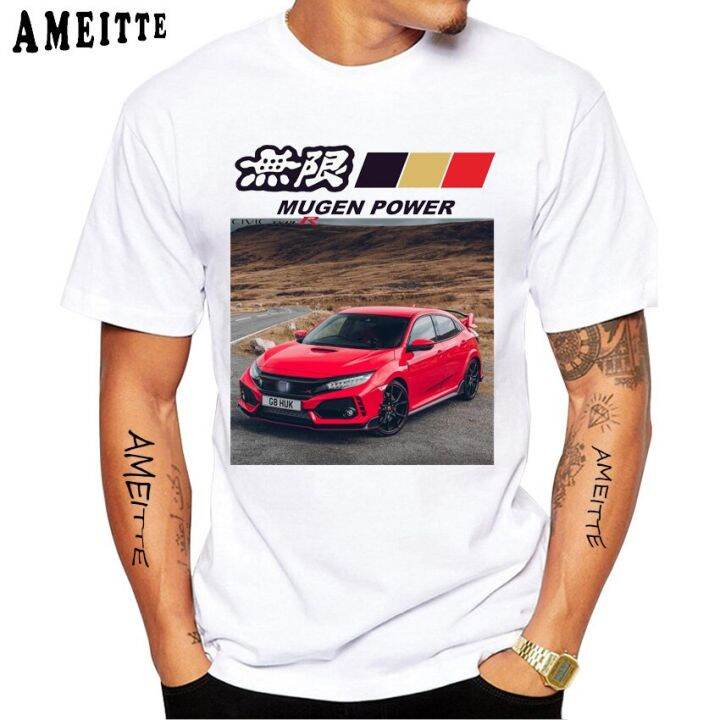 jdm-กีฬา-civic-type-r-รถสีแดงโลโก้เสื้อยืดฤดูร้อนใหม่สั้นสำหรับผู้ชายเสื้อ-mugen-power-ออกแบบเสื้อ-t-cool-boy-casual-tees-สีขาว