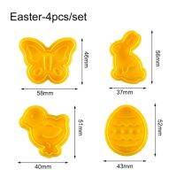 【Worth-Buy】 1ชุดอุปกรณ์แม่พิมพ์คุกกี้พลาสติกมีดหั่นบิสกิตสัตว์สำหรับเทศกาลอีสเตอร์เกรดอาหาร3d รูปกระต่ายการ์ตูนอุปกรณ์แม่พิมพ์อบคัพเค้กสำหรับงานปาร์ตี้