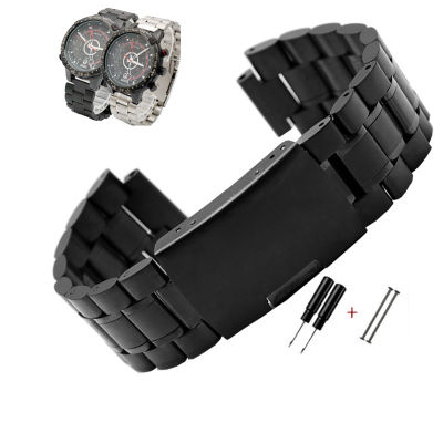 Stainless steel watchband for mens TIMEX T2N720 T2N721 TW2R55500 T2N721 watch strap 24*16mm lug end silver black bracelet BAND