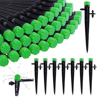 60 Pieces 360 Degree Adjustable Irrigation Drippers with Barbed Connector for 4/7 MM Tube, Water Flow Irrigation System