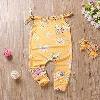 Children Eden Big sale cheap floral tie up romper coverall for girl 0-18m