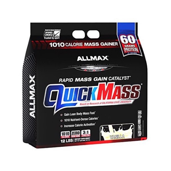Thực phẩm dinh dưỡng thể thao sữa tăng cân allmax quickmass vanilla 12lbs - ảnh sản phẩm 1