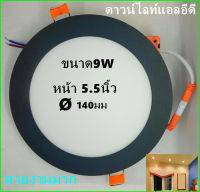 โคมพาเนลไลท์แอลอีดี ดาวน์ไลท์ LED Panel Downlight หน้าดำทรง กลมขนาด9w/12Wแสงขาวและแสงวอร์ม