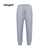 【 Clearance】กางเกงลำลองผู้ชายกางเกงขายาวผ้าฝ้ายสีเทา Joggers Sweatsuit Leggings กีฬากลางแจ้ง