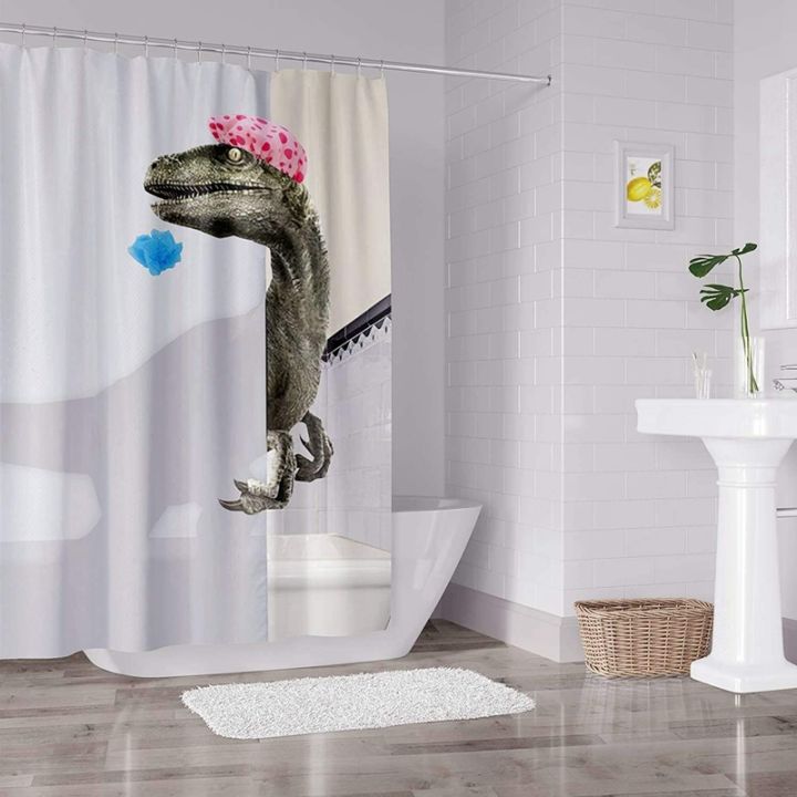 funny-dinosaur-shower-curtain-bathroom-curtain-with-hook-cartoon-bathing-dinosaur-fabric-shower-curtain-for-children