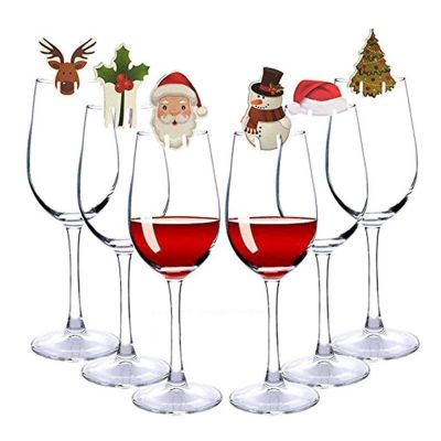 10pcs Christmas Decorations Christmas Cup Cards Merry Christmas Ornament Glass Sign Flag