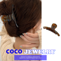 COCOJEWELRY กิ๊บติดผมสีอำพันคาราเมลสิ่งประดิษฐ์กิ๊ฟติดผมที่หนีบผมปากปลาฉลามอารมณ์ย้อนยุค