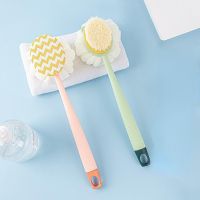 【cw】 1pc Double-sided Handle Soft Bristle Detachable Powerful Back