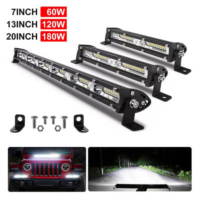 【CW】7Inch 13Inch 20Inch LED Work Light Ultra-thin Single Row LED Light Bar Suitable for Off-road 4x4 Je-ep Trucks Tractor Fog Lights