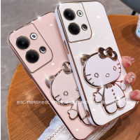 เคสโทรศัพท์ Infinix GT 10 Pro 5G เคส Phone Case การ์ตูนน่ารักแฟชั่นขาตั้งกระจกแต่งหน้าแมวเฮลโล-คิตตี้เคสเคลือบอิเล็คโทรเพลทปกอ่อน Infinix GT10 Pro 5G 2023