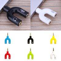 【CW】 U shape Phone Adapters 3.5mm Stereo Audio Mic  amp; Headphone Splitter Earphone Tablet Computer Accessories