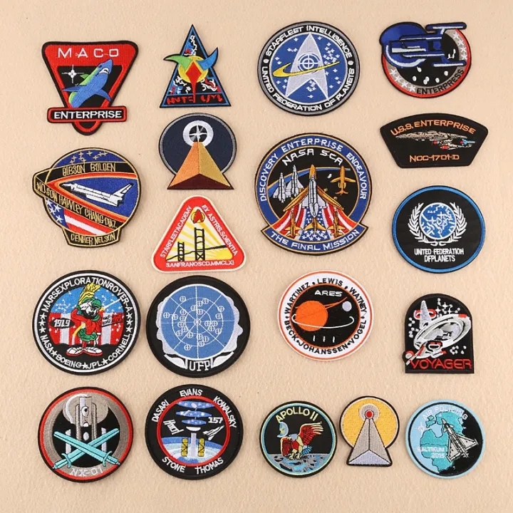 High quality๑ Space Rocket UFO Spacecraft Astronaut Embroidery Patches ...