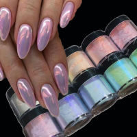 3D Mermaid Aurora Nail Powders Net-5g Unicorn Chrome Pigment Dust With Bottled Iridescent Dip Powder Nail Pigment &amp;*&amp;-Zaiu