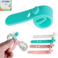 ZTTEBE 4/8PCS ซิลิโคน หูฟัง ที่เก็บของ คลิปหนีบสายไฟ สายหูฟัง Ptotector สาย USB ม้วนเก็บสาย