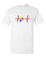 Newest Cotton Cool Design Tee Shirts Steelers Heart Beat Custom Mens Tshirt Tee Fitness Tshirts Gildan