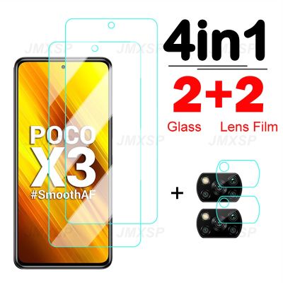 [spot goods66]4in 1กระจกนิรภัยสำหรับ Xiaomi X3 Poco X4 Pro NFC F3 F4 GT F2ป้องกัน M2 M3 M4 M5 M5S ฟิล์มเลนส์ F1