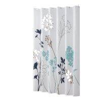 QSR STORE Muwago Silhouette Dandelion Floral Plants Printed Shower Curtain Bathing Cover Polyester Waterproof Blue Leaves Bathroom