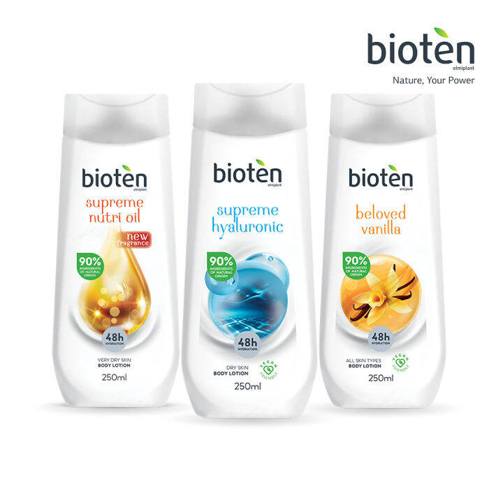 BIOTEN Body Lotion Set Supreme Hyaluronic (250ml), Supreme Nutri Oil