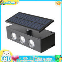 Lampu Solar Dinding กันน้ำความสว่างสูงขึ้นลงหลอดไฟพลังงานแสงอาทิตย์กลางแจ้งสำหรับลานสวนสนามหญ้าสวนสาธารณะ