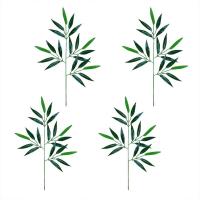 50pcs Artificial Green Bamboo Leaves Fake Green Plants Greenery Leaves For Home Ho Office Decoration