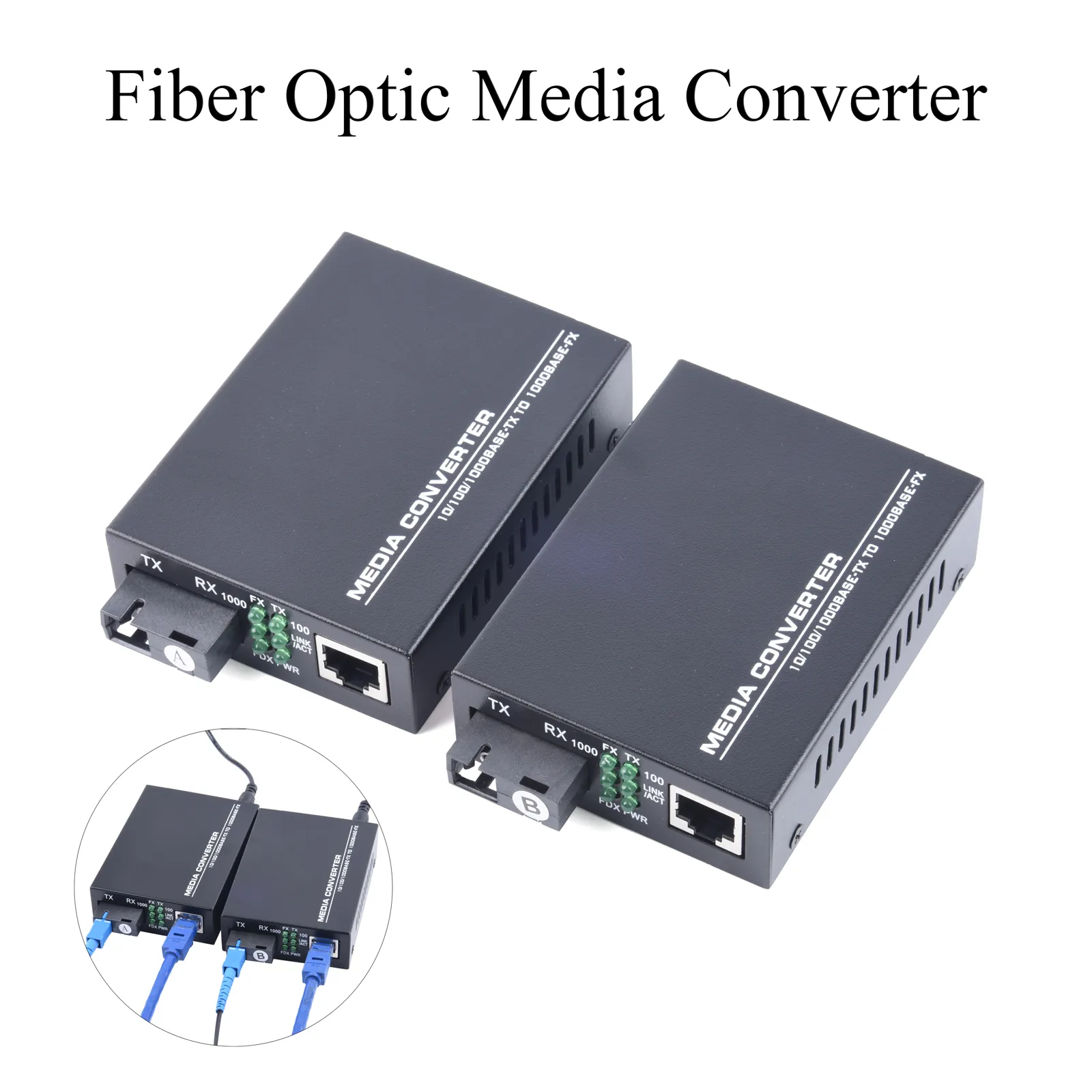 Htb-Gs-03 Gigabit Fiber Optical Media Converter 10/100/1000Mbps Single Mode  To Rj45 20Km Upc/Apc Sc-Port External Power Supply | Lazada Ph