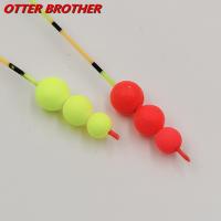 ▨ↂ 50pcs Floating Bobbers Fishing Fluorescent Drift Ball Fishing Float Foam Buoyancy Balls Fishing Accessories