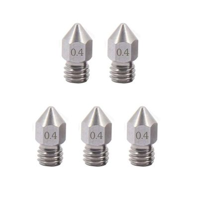 №⊕▫ 5PC/Set 0.4mm Hardened Stainless Steel Tungsten MK8 Nozzles Extruder Threaded 1.75mm For JGMKAER 3D Printer A3S/A5/A5S/Magic