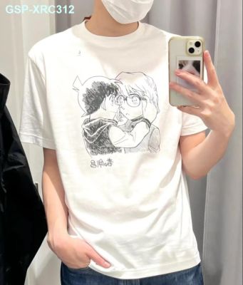 UNIQLO Single Day U Home Summer Mens And Womens Model Of Detective Conan Printing Round Collar Cotton Leisure Loose T-Shirts With Short Sleeves 456314