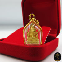 Ananta Ganesh ® จี้พระพิฆเนศ ดั๊กดูเศรษฐ์ (ผ่านพิธีแล้ว) ขนาด 1" เลี่ยมทอง พร้อมกล่อง ปางเศรษฐี Ji06 Ji