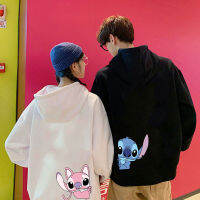 ขายแฟลช Stitch ผู้ชายผู้หญิงลำลองเสื้อมีฮู้ดขนาดใหญ่แขนยาว Pullovers Thicken คู่ Hoodie Hooded เสื้อกันหนาวกำมะหยี่คู่แจ็คเก็ตทรงหลวม Outerwear