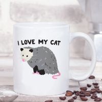 I Love My Cat Opossum White 11 Ounce Ceramic Coffee Mug Friends Gift Milk Cup Mug