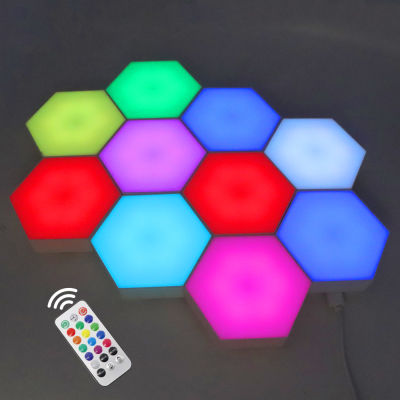 RGB LED Quantum Lamp Hexagon Light DIY LED Wall Lamp Touch Sensor RGBW LED Honeycomb Light Colorful Night Light USB Modular Lamp