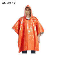 MENFLY ผ้าห่มกันความร้อนฉุกเฉินเสื้อกันฝนแบบพกพา Survival Rain Poncho Camping Travel ชุดปฐมพยาบาลเพื่อความปลอดภัยสำหรับการเดินป่า-DFDAG STORE