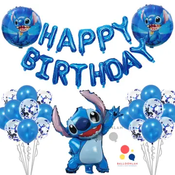 1 set Lilo & Stitch Party supplies blue Stitch Latex ballon