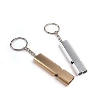 1PC Outdoor Camping Hiking Double-Frequency Emergency Survival Aerial Aluminum Alloy Whistle Keychain Accessory Sport Team Gifts Survival kits