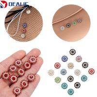 DEALIC 10PCS 14mm DIY รูปดอกไม้ ที่เป็นประกาย หินแก้วคริสตัล ปุ่ม Rhinestone ตกแต่งเสื้อผ้า เครื่องประดับหมวก