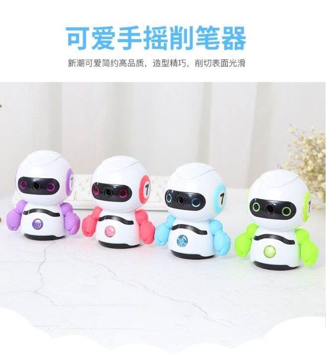 1-pcs-plastic-cartoon-robot-hand-cranked-pencil-sharpener-professional-for-children-painting-artist-stationery-school-supplies