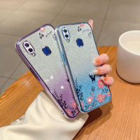 เคส Y85 Y91C ซิลิโคน Y91i Y93สำหรับ Vivo ลายดอกไม้ประดับเพชรมันวาวดีไซน์หรูหรากรอบด้านหลังเป็นซิลิโคนเคสป้องกันเคสมือถือแวววาว